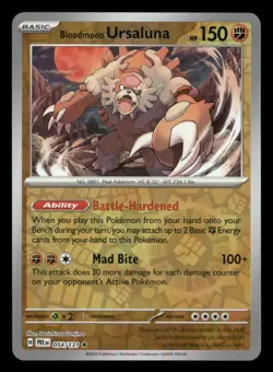 Bloodmoon Ursaluna 054/131 Holo R Prismatic Evolutions Reverse Holo NM/M Pokemon - Image 1