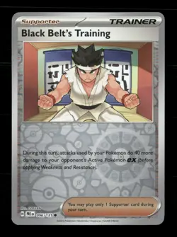Black Belt's Training 096/131 Prismatic Evolutions Reverse Holo NM/M Pokemon - Image 1