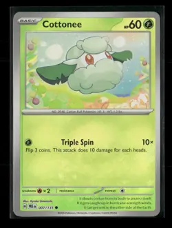 Cottonee (Master Ball Pattern) 007/131 Holo Prismatic Evolutions NM/M Pokemon - Image 1