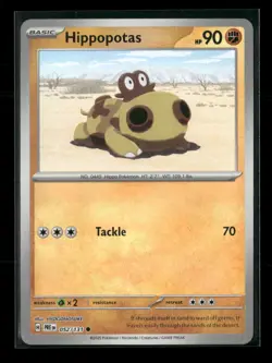 Hippopotas (Master Ball Pattern) 052/131 Prismatic Evolutions NM/M Pokemon - Image 1