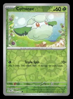 Cottonee 007/131 Prismatic Evolutions Reverse Holo NM/M Pokemon - Image 1