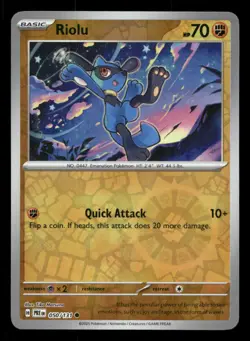 Riolu 050/131 Prismatic Evolutions Reverse Holo NM/M Pokemon - Image 1