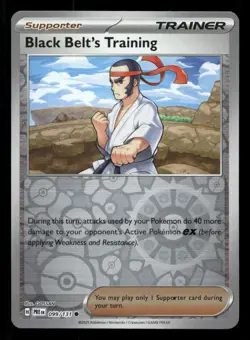 Black Belt's Training 099/131 Prismatic Evolutions Reverse Holo NM/M Pokemon - Image 1
