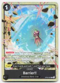 Barrier!! (Best Selection Vol. 2) OP04-095 One Piece Promotion Cards Foil NM - Image 1