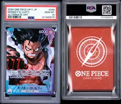 PSA 10 GEM MINT Japanese One Piece 2025 MONKEY D. LUFFY OP11-040 OP11-A FIST - Image 3
