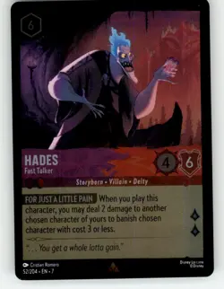 Disney Lorcana Archazia's Island Cold Foil Hades Fast Talker 52 NM/NP - Image 1