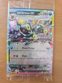 Pokemon TCG Prismatic Evolutions Umbreon EX Card 060/131 Stamped Promo, Sealed - Image 1