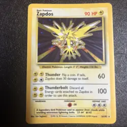 Pokemon TCG Zapdos Holo Rare Card Base Set - Image 1