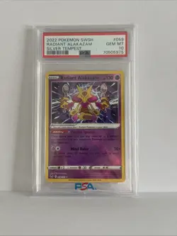 2023 Crown Zenith Radiant Alakazam 059/159 Ultra Rare Pokemon Card PSA 10 Gem MT - Image 1