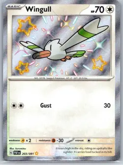 Pokemon TCG Wingull Shiny Rare Holo SV: Paldean Fates 203/091 NM - Image 1