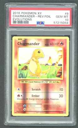 Pokemon Charmander XY Evolutions Reverse Holo #9 PSA 10 Gem Mint - Image 1