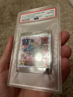 1997 AMADA Pokemon Sticker Collection PSA 8 Blastoise Holo - Image 4