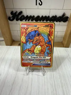 Pokemon Charizard Gx Hp190 Gold Metal Card Unique - Image 2
