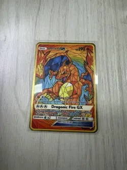 Pokemon Charizard Gx Hp190 Gold Metal Card Unique - Image 3