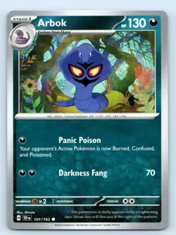 Arbok 101/162 Common Temporal Forces Pokemon Near Mint - Image 1
