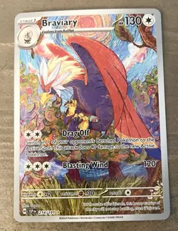 Pokemon Braviary 214/191 SV08 Illustration Rare Full Art Holo English 2024 HP130 - Image 1