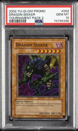 2002 YU-GI-OH! PROMO TP2-TOURNAMENT PACK 2 #002 DRAGON SEEKER PSA 10 - Image 1
