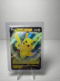 PIKACHU V SWSH198 Promo Sword Shield Ultra Rare Pokemon Card Near Mint - Image 1