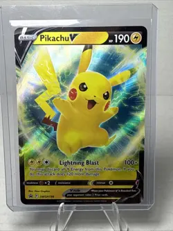 PIKACHU V SWSH198 Promo Sword Shield Ultra Rare Pokemon Card Near Mint - Image 2