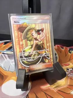 Pokemon Nita TCG Sun & Moon Team Up Holo Ultra Rare Card 180/181 Near Mint NM - Image 1