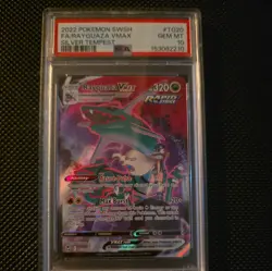 2022 POKEMON SWORD & SHIELD SILVER TEMPEST #TG20 FULL ART/RAYQUAZA VMAX PSA 10 - Image 1