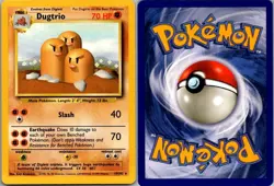 Dugtrio 19/102 Rare Base Set Unlimited Pokemon Moderately Played - Image 1