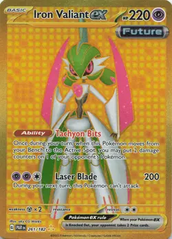 Iron Valiant ex 261/182 Hyper Rare Paradox Rift Pokemon Lightly Played - Image 1