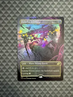 MTG Indatha Triome #309 Foil Showcase R Ikoria: Lair of Behemoths (IKO) *damaged - Image 1