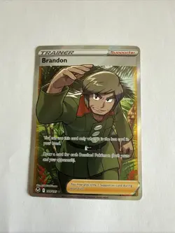 Brandon Trainer 188/195 Silver Tempest Full Art Foil Pokemon Perfect Cond - Image 1