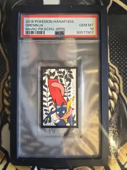 PSA 10 Greninja Mario Pikachu Hanafuda Japanese Pokemon 2016 April - Image 1