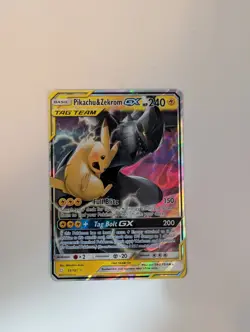 Pokemon TCG Pikachu & Zekrom GX TAG TEAM 33/181 SM-Team Up Holo Ultra Rare - Image 1