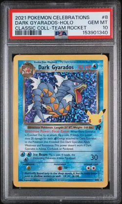 2021 POKEMON CELEBRATIONS CLASSIC COLLECTION #8 DARK GYARADOS-HOLO PSA 10 - Image 1