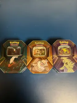 Triple Whammy Collector Tins Pokemon Lot Of 3 (Complete Tin Set) New Sealed - Image 1