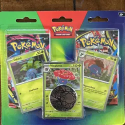 Pokemon TCG 2 Booster Packs Promo Oddish Gloom Vileplume with Coin English - Image 3