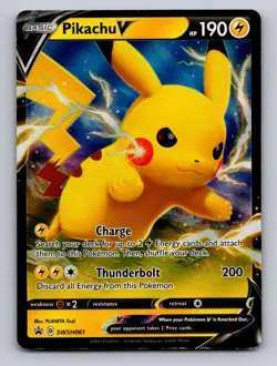 PIKACHU V SWSH061 HOLO P SWORD & SHIELD PROMO POKEMON LP - Image 1