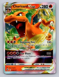 CHARIZARD VSTAR 018/172 HOLO VSTAR RARE BRILLIANT STARS POKEMON NM - Image 1