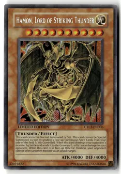 Hamon, Lord of Striking Thunder CT03-EN006 Secret Rare Yu-Gi-Oh Limited LP - Image 1