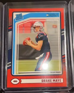 Panini Drake Maye Patriots Rookie 8-Card Lot Prizm/Optic/Select/Chrome/R&S - Image 4