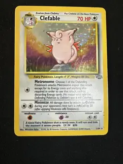 Clefable 1/64 LP Played Jungle Set 1999 Holofoil Rare Holo Pokemon Card - Image 1