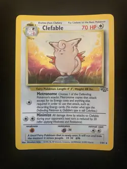 Clefable Pokemon Card Holo WOTC 1/64 Jungle Set Rare Vintage 1999 Original LP - Image 1