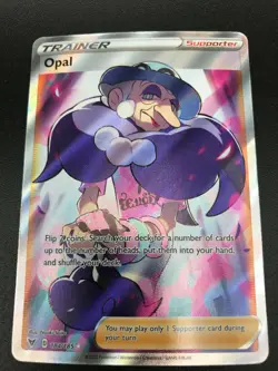 Opal FULL ART ULTRA RARE Supporter 184/185 Pokemon SWSH Vivid Voltage NM 2020 - Image 1