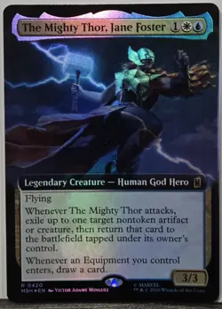 MTG The Mighty Thor, Jane Foster (Extended Art) 420 Marvel Super Heroes Foil - Image 1