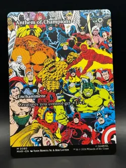 Anthem of Champions (Borderless) 85 Marvel Universe Eternal-Legal MTG NM - Image 1