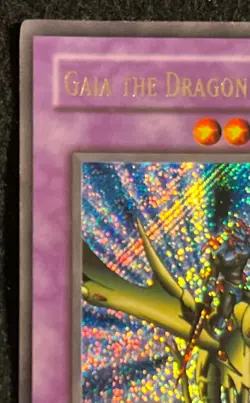 Yugioh Gaia the Dragon Champion LOB-125 Secret Rare GOLD NAME 2002 Original LP E - Image 2