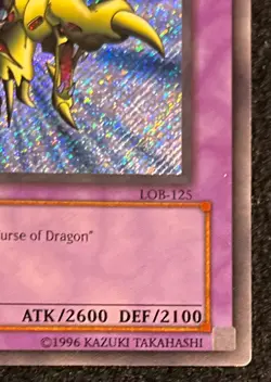 Yugioh Gaia the Dragon Champion LOB-125 Secret Rare GOLD NAME 2002 Original LP E - Image 5