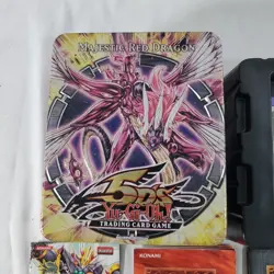 Yugioh 5ds Majestic Red Dragon EMPTY Collectible Tin + Guide, Warriors Strike - Image 2