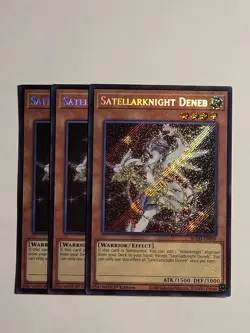 3x Satellarknight Deneb 1st Edition Secret Rare BLGG-EN059 Yu-Gi-Oh! - Image 1