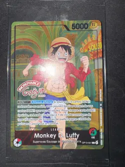 Carte One Piece TCG - Monkey D. Luffy OP13-001 - Musee Grevin Paris Exclusive FR - Image 3