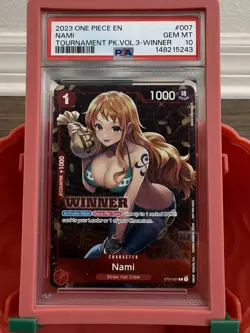 2023 One Piece EN Tournament Vol.3 Winner #007 Nami PSA 10 GEM MINT!! - Image 1