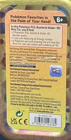 Pokemon TCG Scarlet & Violet 151 Mini Tin Sealed New - Image 3